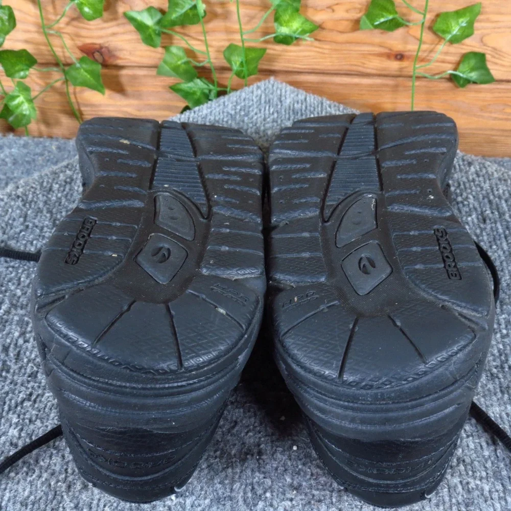 Brooks Addiction Walker Women Walking Shoes Size 9 Work Fitness Black Leather